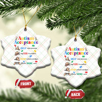 Autism Awareness Acceptance Hand Sign Language SPED Teacher Ceramic Ornament