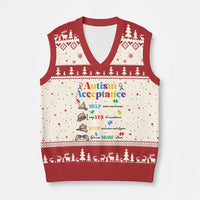 Autism Awareness Acceptance Hand Sign Language SPED Teacher V-Neck Knit Sweater Vest