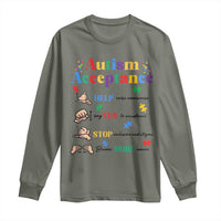 Autism Awareness Acceptance Hand Sign Language SPED Teacher Long Sleeve Shirt