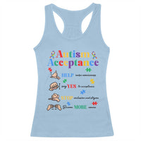 Autism Awareness Acceptance Hand Sign Language SPED Teacher Racerback Tank Top