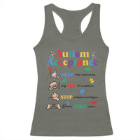 Autism Awareness Acceptance Hand Sign Language SPED Teacher Racerback Tank Top