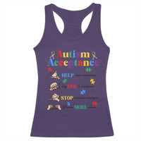 Autism Awareness Acceptance Hand Sign Language SPED Teacher Racerback Tank Top