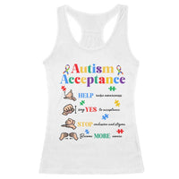 Autism Awareness Acceptance Hand Sign Language SPED Teacher Racerback Tank Top