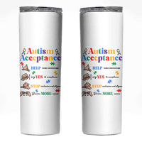 Autism Awareness Acceptance Hand Sign Language SPED Teacher Skinny Tumbler