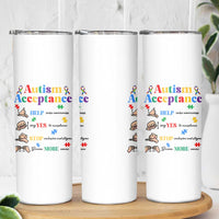Autism Awareness Acceptance Hand Sign Language SPED Teacher Skinny Tumbler