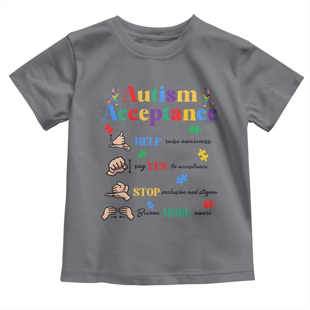Autism Awareness Acceptance Hand Sign Language SPED Teacher Toddler T Shirt