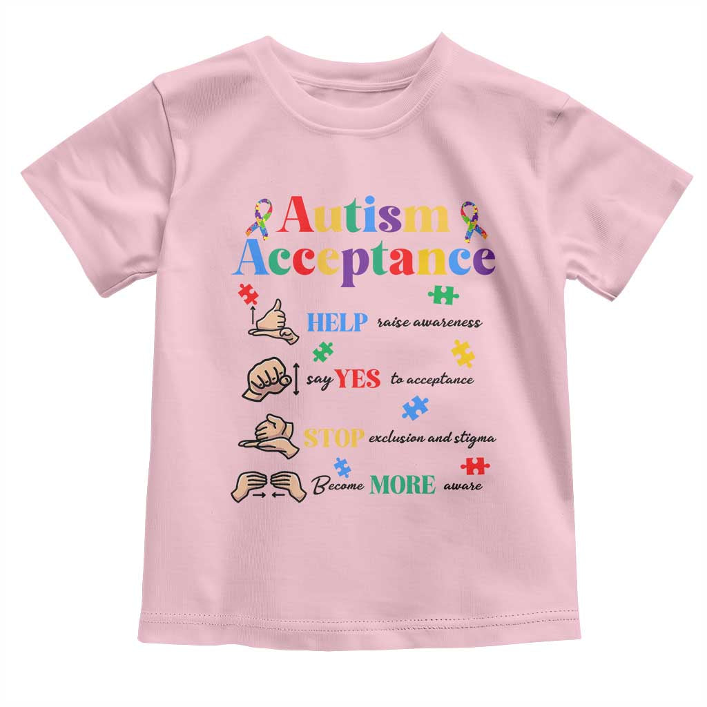 Autism Awareness Acceptance Hand Sign Language SPED Teacher Toddler T Shirt