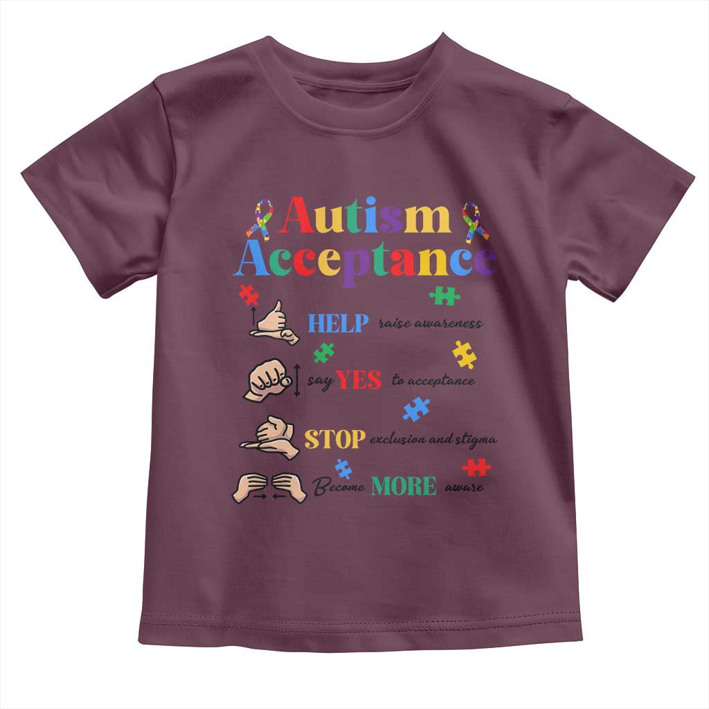 Autism Awareness Acceptance Hand Sign Language SPED Teacher Toddler T Shirt
