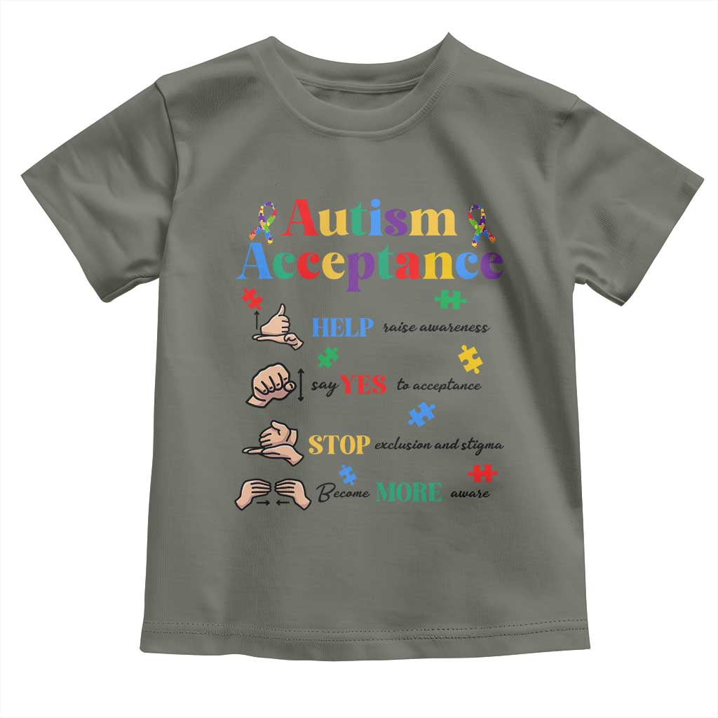 Autism Awareness Acceptance Hand Sign Language SPED Teacher Toddler T Shirt