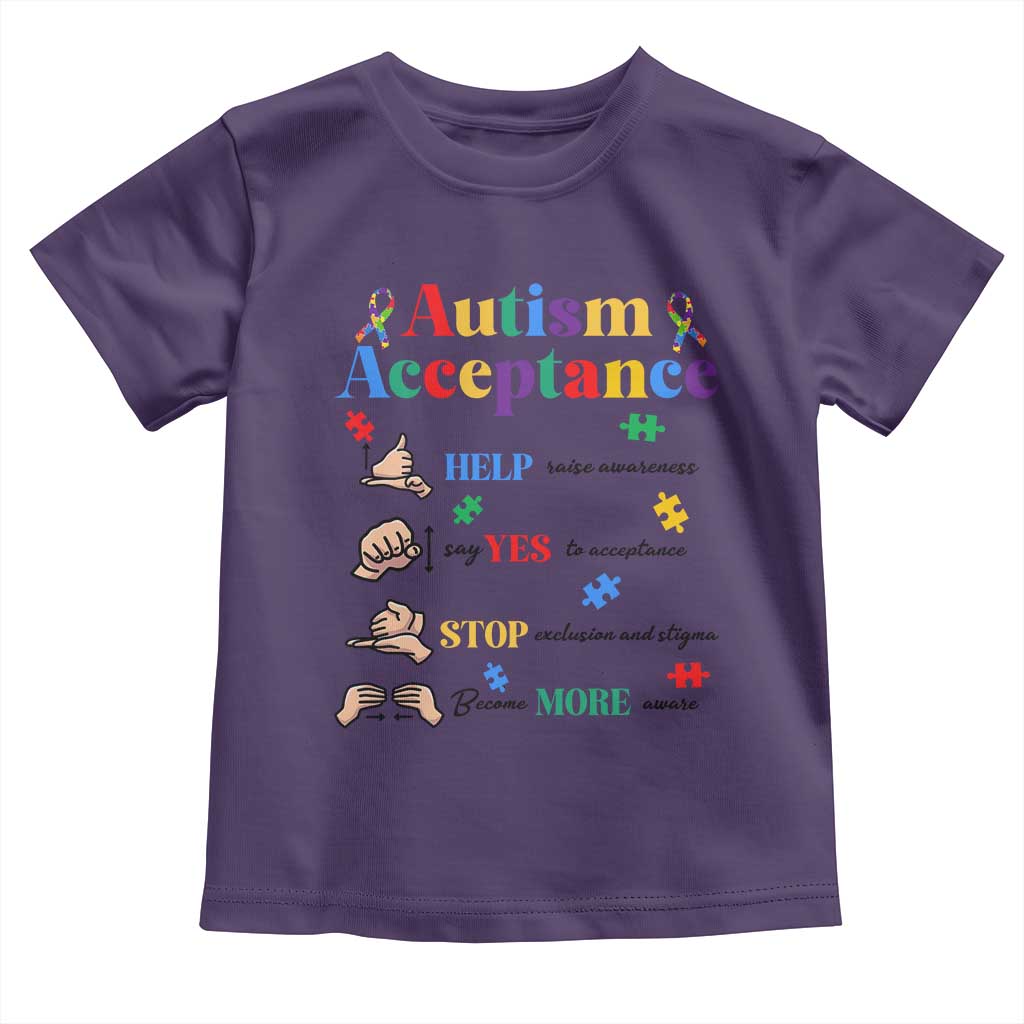 Autism Awareness Acceptance Hand Sign Language SPED Teacher Toddler T Shirt