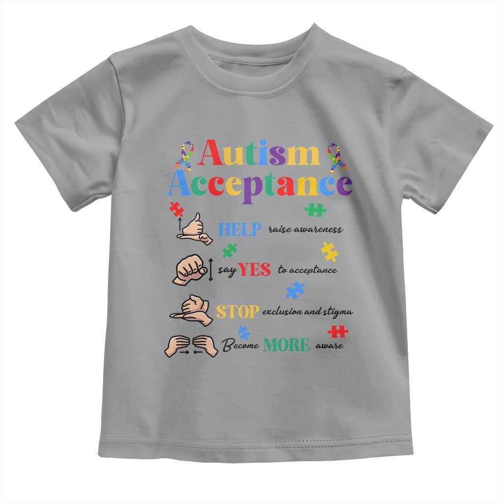 Autism Awareness Acceptance Hand Sign Language SPED Teacher Toddler T Shirt