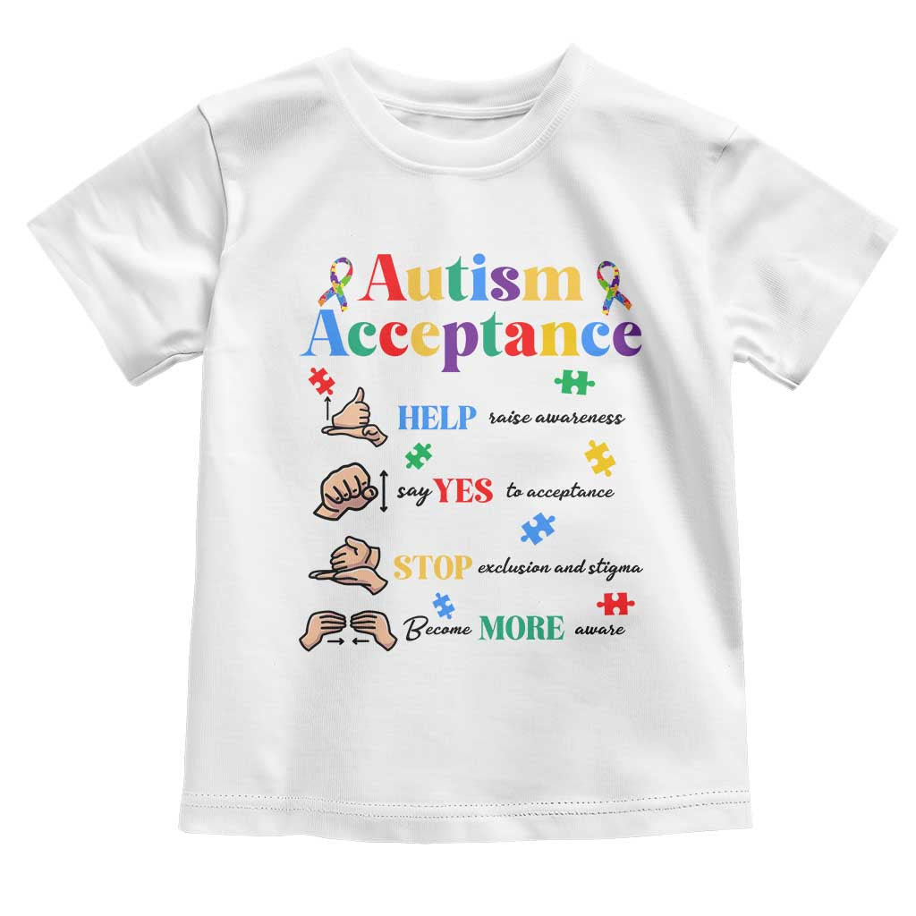 Autism Awareness Acceptance Hand Sign Language SPED Teacher Toddler T Shirt