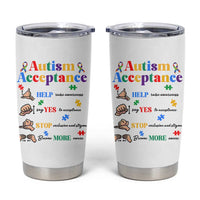 Autism Awareness Acceptance Hand Sign Language SPED Teacher Tumbler Cup