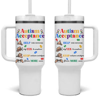 Autism Awareness Acceptance Hand Sign Language SPED Teacher Tumbler With Handle