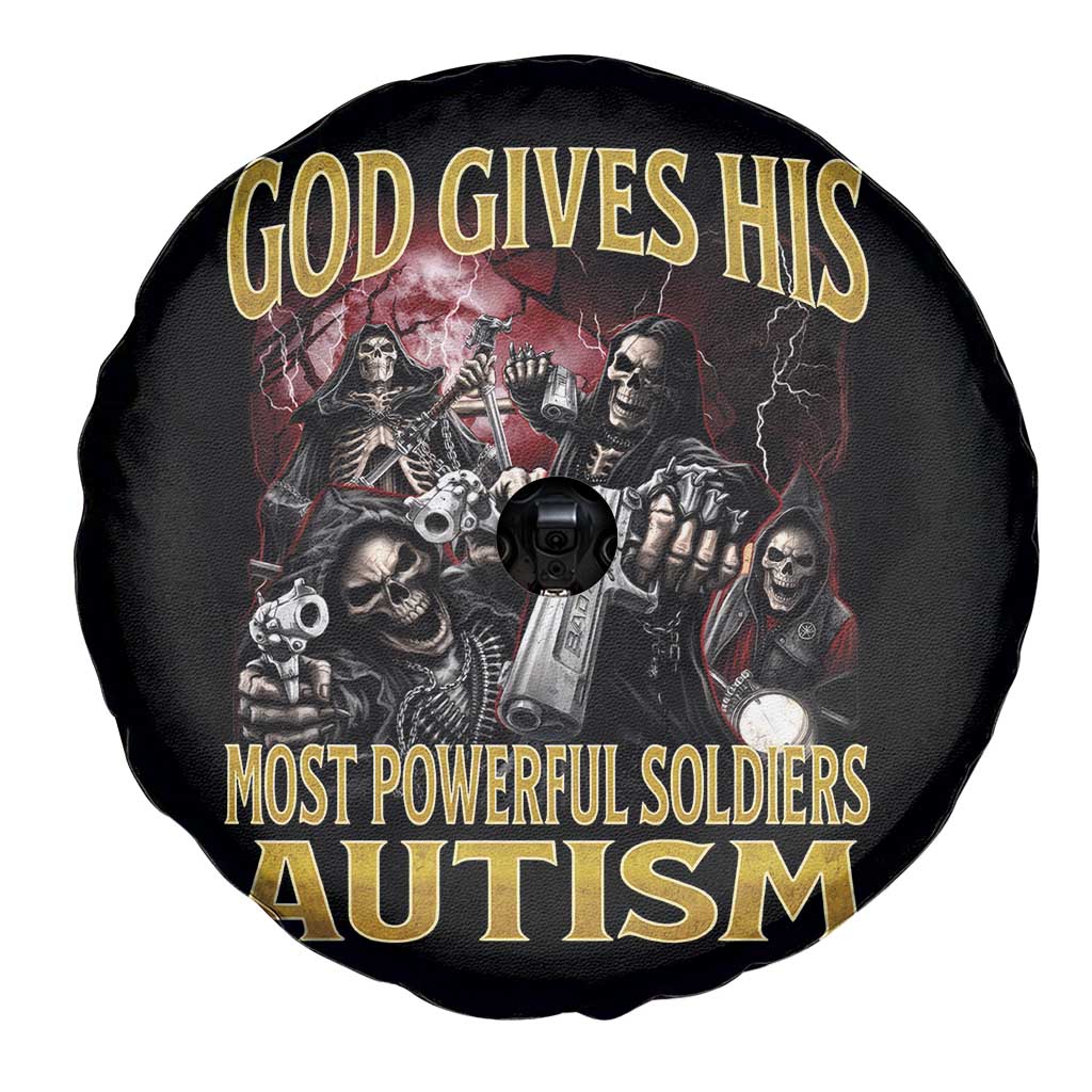 God Gives His Most Powerful Soldiers Autism Spare Tire Cover Funny Hard Skeleton Meme
