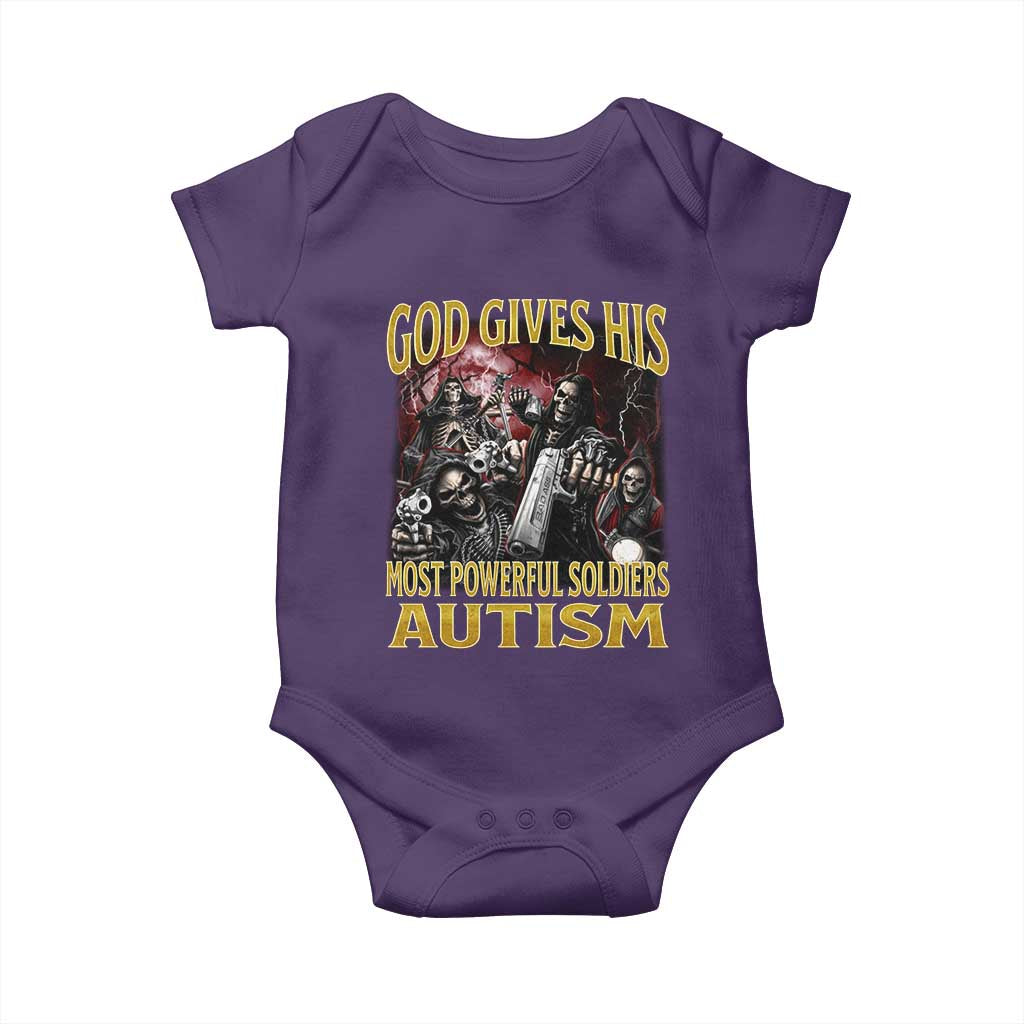 God Gives His Most Powerful Soldiers Autism Baby Onesie Funny Hard Skeleton Meme