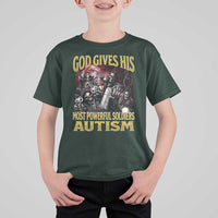 God Gives His Most Powerful Soldiers Autism T Shirt For Kid Funny Hard Skeleton Meme