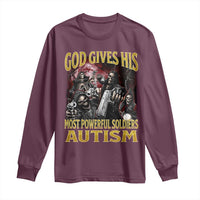 God Gives His Most Powerful Soldiers Autism Long Sleeve Shirt Funny Hard Skeleton Meme