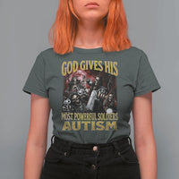 God Gives His Most Powerful Soldiers Autism T Shirt For Women Funny Hard Skeleton Meme