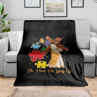 Autism Awareness Jesus Throw Blanket Oh How He Loves Us Christian Bible Verse