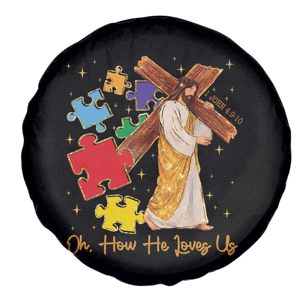Autism Awareness Jesus Spare Tire Cover Oh How He Loves Us Christian Bible Verse
