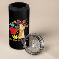 Autism Awareness Jesus 4 in 1 Can Cooler Tumbler Oh How He Loves Us Christian Bible Verse