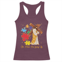 Autism Awareness Jesus Racerback Tank Top Oh How He Loves Us Christian Bible Verse