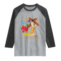 Autism Awareness Jesus Raglan Shirt Oh How He Loves Us Christian Bible Verse