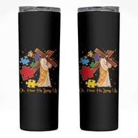 Autism Awareness Jesus Skinny Tumbler Oh How He Loves Us Christian Bible Verse