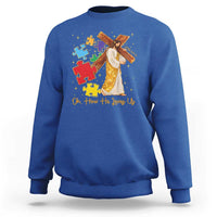 Autism Awareness Jesus Sweatshirt Oh How He Loves Us Christian Bible Verse