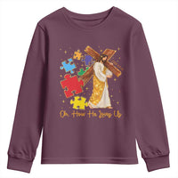 Autism Awareness Jesus Youth Sweatshirt Oh How He Loves Us Christian Bible Verse