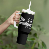 The Grandfather Tumbler With Handle Funny Grandpa Italian Mafia Style Father's Day