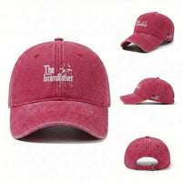 The Grandfather Washed Cotton Baseball Cap Funny Grandpa Italian Mafia Style Father's Day