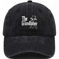 The Grandfather Washed Cotton Baseball Cap Funny Grandpa Italian Mafia Style Father's Day