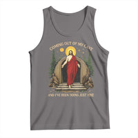 Jesus Coming Out Of My Cave And I Have Been Doing Just Fine Tank Top Funny Christian Easter