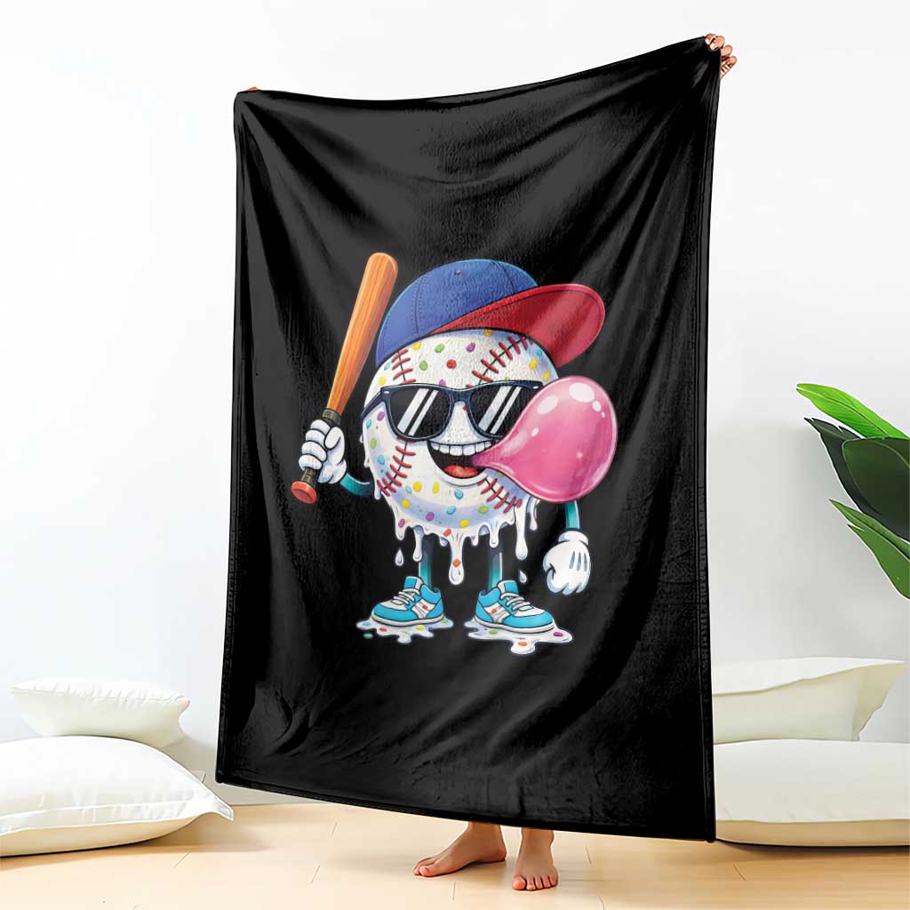 Baseball Bubble Gum Sports Game Day Throw Blanket