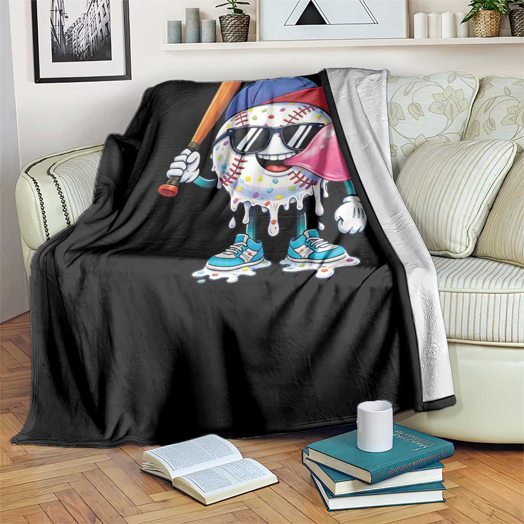 Baseball Bubble Gum Sports Game Day Throw Blanket