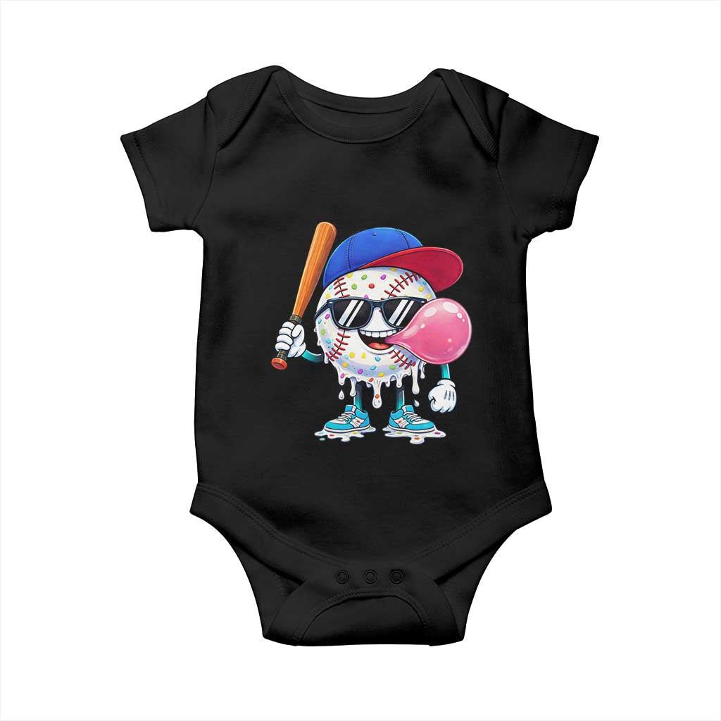 Baseball Bubble Gum Sports Game Day Baby Onesie