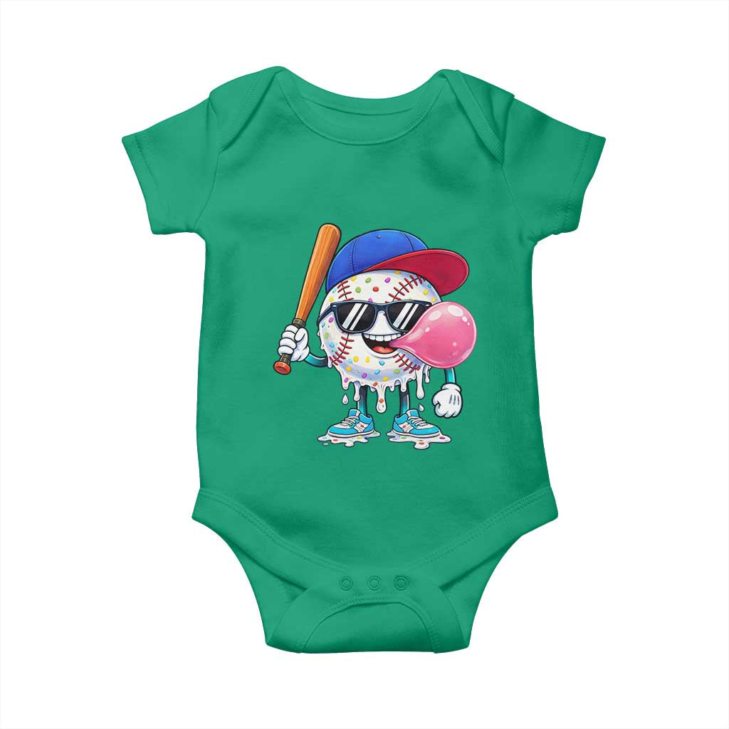 Baseball Bubble Gum Sports Game Day Baby Onesie