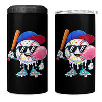 Baseball Bubble Gum Sports Game Day 4 in 1 Can Cooler Tumbler