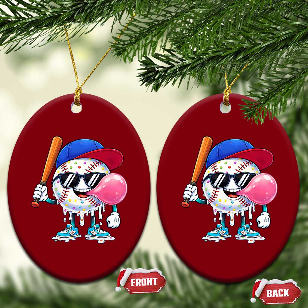Baseball Bubble Gum Sports Game Day Ceramic Ornament