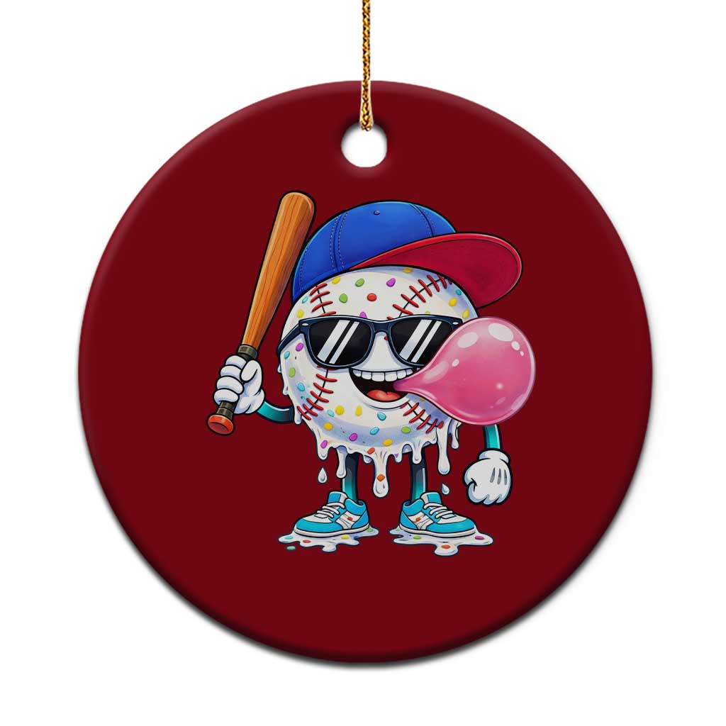 Baseball Bubble Gum Sports Game Day Ceramic Ornament