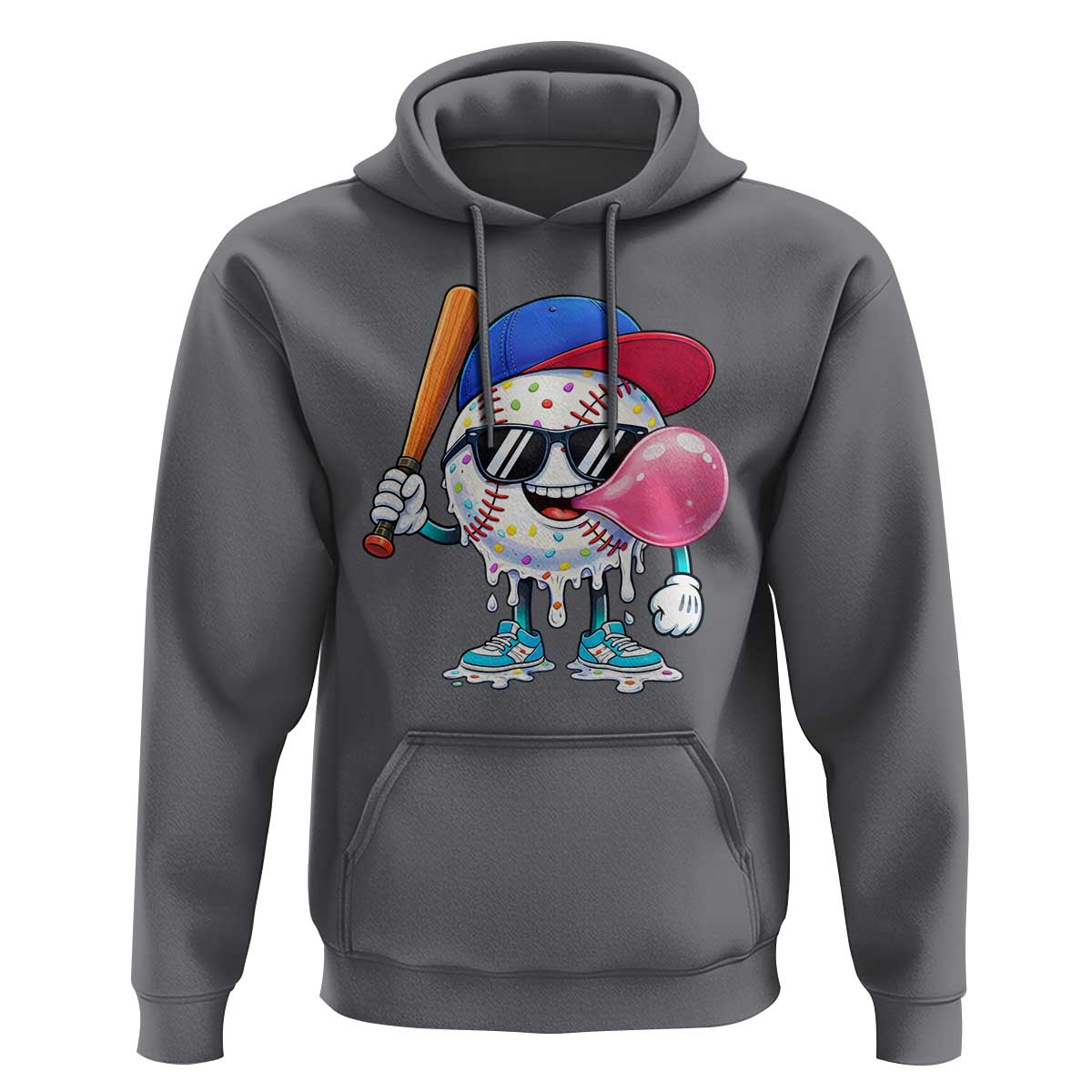 Baseball Bubble Gum Sports Game Day Hoodie