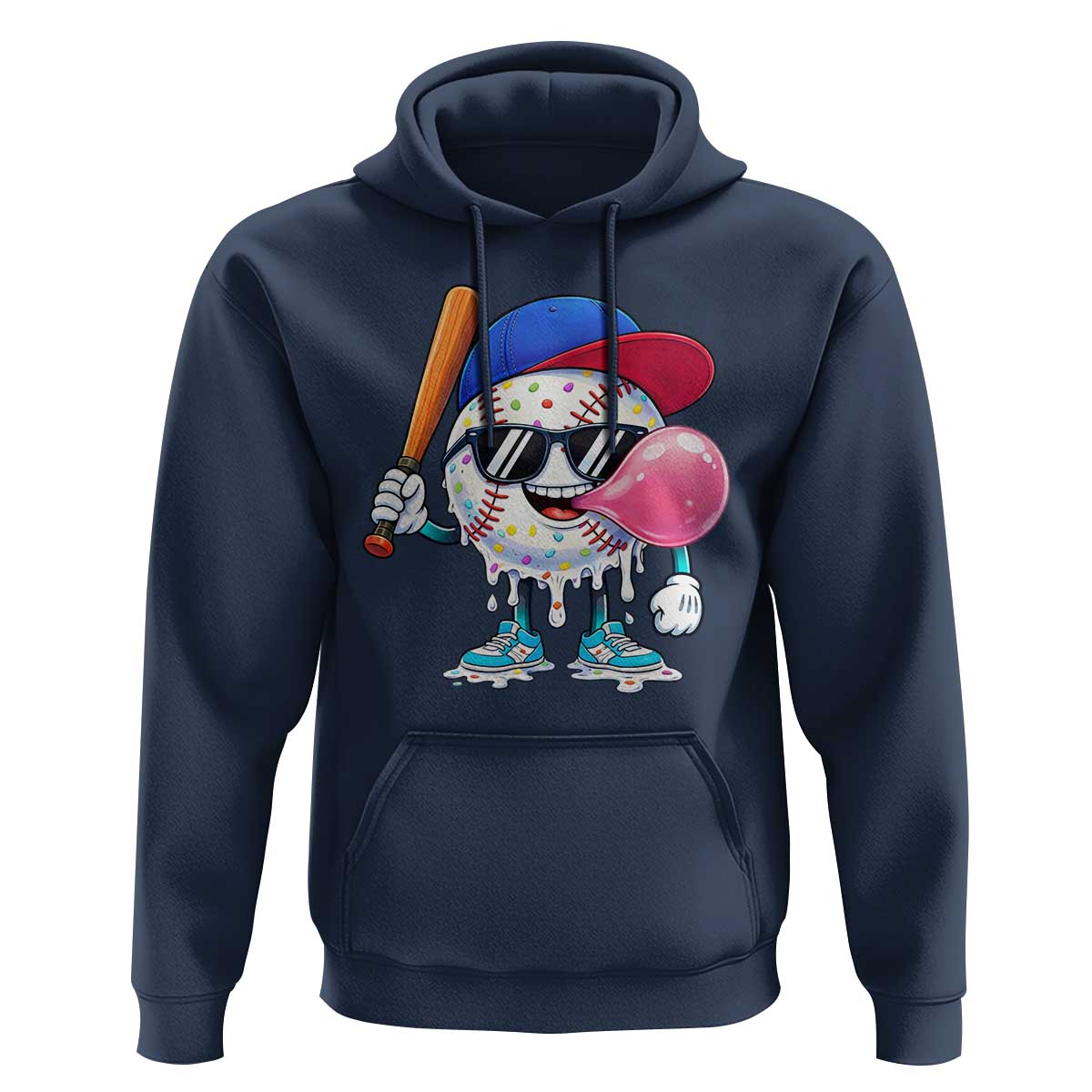 Baseball Bubble Gum Sports Game Day Hoodie