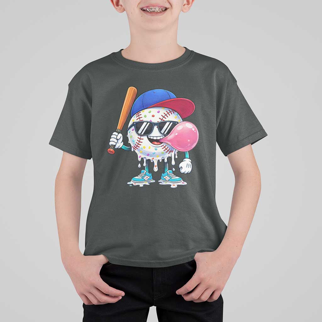 Baseball Bubble Gum Sports Game Day T Shirt For Kid