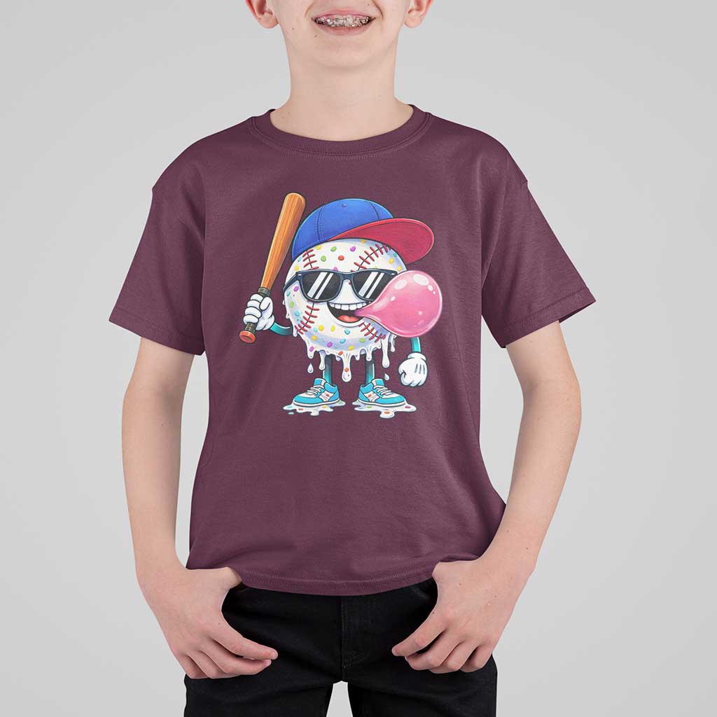 Baseball Bubble Gum Sports Game Day T Shirt For Kid