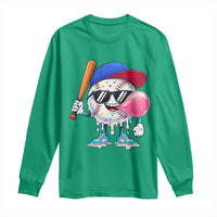Baseball Bubble Gum Sports Game Day Long Sleeve Shirt