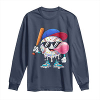 Baseball Bubble Gum Sports Game Day Long Sleeve Shirt