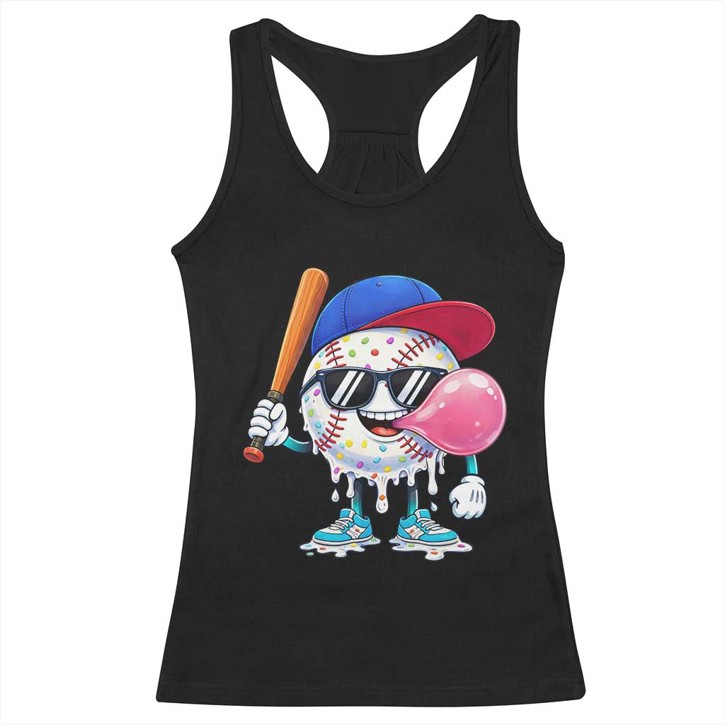 Baseball Bubble Gum Sports Game Day Racerback Tank Top