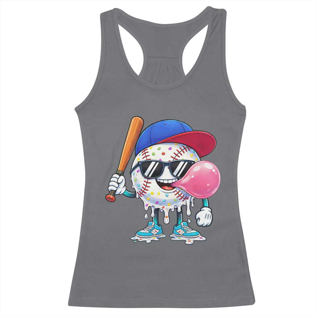Baseball Bubble Gum Sports Game Day Racerback Tank Top